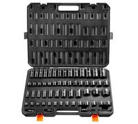 VEVOR Juego de Vasos de Impacto 1/2" 3/8" Juego de Vasos de Impacto Métricos 59 piezas 6-32 mm Acero de Aleación CR-Mo 6 Puntos Marcas de Tamaño Fáciles de Leer para Reparación de Automóviles