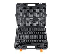 VEVOR Juego de Vasos de Impacto 1/2" Juego de Vasos de Impacto 58 piezas con Herramienta de Trinquete 6 Puntos Acero de Aleación CR-V HRC 42-48 con Estuche de Transporte para Reparación Automática