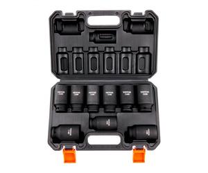 VEVOR Juego de Vasos de Impacto 1/2" Juego de Vasos de Impacto Métricos 9 piezas 29-38 mm Acero de Aleación CR-Mo Dureza HRC 42-48 con Estuche de Transporte para Reparación Automática