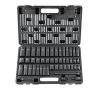 VEVOR Juego de Vasos de Impacto 3/8" Juego de Vasos de Impacto 48 Piezas Juego de Vasos de Impacto 6 Puntos CR-V Aleación de Acero HRC 42-48 con Accesorios y Estuche para Reparación Automática