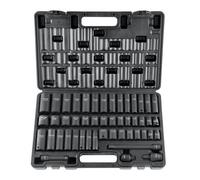 VEVOR Juego de Vasos de Impacto 3/8" Juego de Vasos de Impacto 48 Piezas 6 Puntos CR-V Aleación de Acero HRC 42-48 con Accesorios y Estuche para Reparación Automática