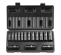 VEVOR Juego de Vasos de Impacto 3/8" Juego de Vasos de Impacto Métricos 15 piezas 8-22 mm Acero de Aleación CR-Mo 6 Puntos Marcas de Tamaño Fáciles de Leer para Reparación de Automóviles, Taller