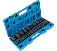 VEVOR Juego de vasos de impacto de 1/2", 26 piezas, vasos de impacto poco profundos de 10-36 mm, acero de aleación CR-M0 de 6 puntos, con estuche de transporte, para reparación de automóviles