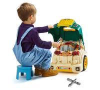 VEVOR Juguete de Motor, 60 PCS Juego de Reparación de Coches de Niños con Piezas Desmontables, Luces y Sonidos, Volante y Bocina, Juego de Taller Mecánico para Niños de 3 Años en Adelante, Verde