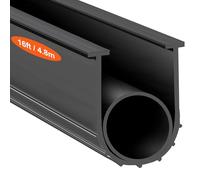 VEVOR Junta para Puerta de Garaje 4,8m Tira de Sellado de Goma Ancho del Caucho 10 cm Extremo en T para Evitar Penetración del Viento, Lluvia, Lámina, Puerta Seccional y Basculante, Almacén de Fábrica