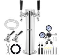 VEVOR Kegerator Tower Kit Kit de conversiσn de cerveza con grifos dobles Dispensador de torre de cerveza con barril de acero inoxidable con regul