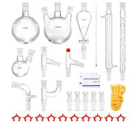 VEVOR Kit 29 pcs Laboratorio Cristalería Laboratorio de Química Orgánica Cristalería Kit Lab Cristalería Kit Kit de Vidrio de Laboratorio Materiales de Vidrio de Laboratorio
