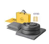 VEVOR Kit Absorbente para Derrames 20 Almohadillas 200 GSM Kit Antiderrames en Talleres y Garajes, Gestiona Aceite y Agua con 2 Calcetines, 2 Almohadas y Bolsas para Materiales Peligrosos y Transporte