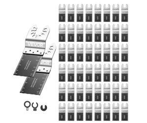 VEVOR Kit de 50 Hojas de Sierra Oscilante Bimetálicas, Hojas para Herramienta Oscilante Universal para Clavos Madera Plástico y Metal con Adaptadores, Compatibles con Bosch Fein DeWalt Craftsman Ryobi