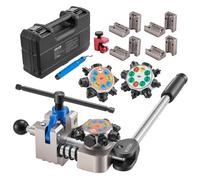 VEVOR Kit de Abocardado de Línea de Freno con Doble Burbuja 37 y 45 Grados Herramienta para Tubos de Frenos 4,76 mm a 9,52 mm Kit Profesional para Reparación Automotriz con Cabezal Cortatubos Llave