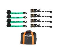 VEVOR Kit de Amarre de Calzo de Ruedas 50,8 x 3048 mm, Correas de Amarre para Rueda con Gancho Resistente, Resistencia a la Rotura de 4540 kg, Carga de Trabajo de 1512 kg, para ATV, SUV, Remolques