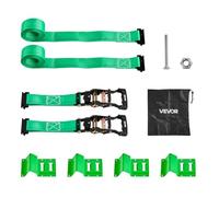 VEVOR Kit de Amarre de Calzo de Ruedas, Correas de Amarre para Ruedas Tipo Calzo con Hebilla, Resistencia a la Rotura de 1986,73 kg, Carga de Trabajo de 662 kg, para Vehículos, ATV, UTV, Verde