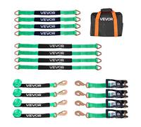 VEVOR Kit de Amarre para Vehículos 50,8 x 2438,4 mm, Correas de Amarre de Eje con Ganchos de Resorte, Resistencia a la Rotura de 4540 kg, Carga de Trabajo de 1512 kg, para ATV, UTV, Remolques