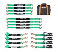 VEVOR Kit de Amarre para Vehículos 50,8 x 2438,4 mm, Correas de Amarre de Eje con Ganchos de Resorte, Resistencia a la Rotura de 4540 kg, Carga de Trabajo de 1512 kg, para ATV, UTV, Remolques