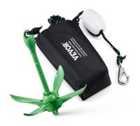 VEVOR Kit de Anclaje para Kayak 1,5 kg, Ancla para Tabla de Paddle con Cuerda de 8 m y Boya, Ancla Plegable para Botes pequeños con Bolsa y mosquetón, Accesorios para Kayaks, Botes pequeños, Canoas