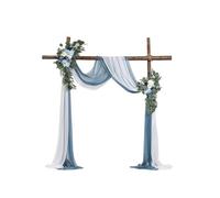 VEVOR Kit de Arco de Flores Artificiales Azules para Bodas, con Cortinas, 2 Piezas de Arreglos Florales, 2 Piezas de Cortinas Transparentes, para Decoración de Ramos de Ceremonia, Recepción y Fondo
