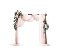 VEVOR Kit de Arco de Flores Artificiales Rosas para Bodas, con Cortinas, 2 Piezas de Arreglos Florales, 3 Piezas de Cortinas Transparentes, para Ramos de Ceremonia, Decoración de Fondo de Recepción