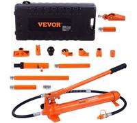 VEVOR Kit de Ariete Hidráulico Portátil 12 T Kit de Reparación de Energía para Carrocería 135 mm Juego de Cilindros Hidráulicos con 4 Vástagos 100/195/300/500 mm para Reparación de Coches Construcción