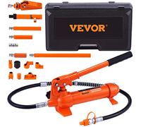 VEVOR Kit de Ariete Hidráulico Portátil 4 T Kit de Reparación de Energía para Carrocería 125 mm Juego de Cilindros Hidráulicos con 4 Vástagos 80 a 415 mm para Reparación de Coches Construcción