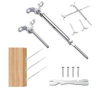 VEVOR Kit de barandilla de cable de ángulo ajustable de acero inoxidable T316 de 1/8" para poste de madera, grado marino para cuerda de alambre de 1/8", ángulo de 0-180°, plateado (paquete de 10)