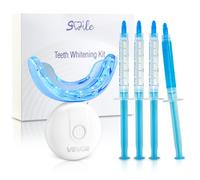 VEVOR Kit de Blanqueamiento Dental, con 32 Luces LED Aceleradoras, Jeringa de Gel, Gel Desensibilizante y Bandeja en Forma de U, Blanqueador Dental Portátil Para Eliminar las Manchas Difíciles