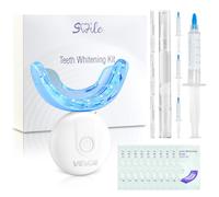 VEVOR Kit de Blanqueamiento Dental, con 32 Luces LED Aceleradoras, Tiras Blanqueadoras, Lápices Blanqueadores y Bandeja en Forma de U, Blanqueador Dental Portátil Para Eliminar las Manchas Difíciles