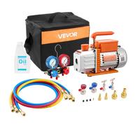 VEVOR Kit de Bomba de Vacío y Manómetro 4,5 CFM 127 L/min, Bomba de Vacío de Paletas Rotativas, Compatible con R134a, R22, R410a, R1234YF y R32 para Aires Acondicionados de Automóviles y Hogares