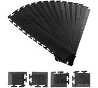VEVOR Kit de Bordes para Baldosas de Garaje, 12 Piezas, 4 Esquinas, Modulares y Entrelazables, PVC, Antideslizantes, Solo Compatibles con Baldosas Entrelazables de 4 Lados VEVOR, Color Negro