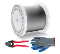 VEVOR Kit de Cables de Alambre de 305 m Cable de Acero Inoxidable T316 de 3,18mm