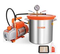 VEVOR Kit de Cámara de Vacío de 19 L y Bomba de 100 L/min Kit de Cámara de Desgasificación al Vacío con Tapa de Vidrio Templado Bomba de Vacío de Una Etapa con Botella de Aceite de 250 ml