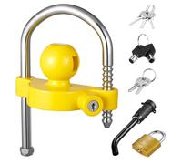 VEVOR Kit de Candado para Enganche de Remolque, para Acopladores 47,6/50,8/58,7 mm, con Llaves, Resistente a la Palanca, Diseño de Altura Ajustable para Vehículos Recreativos, Barcos y Remolques