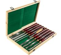 VEVOR Kit de cinceles de torno de madera de 8 piezas, cuchillas de acero HSS, herramientas de torneado para carpintería con estuche de almacenamiento de madera, ideal para tallar madera, raíces y