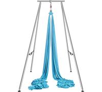 VEVOR Kit de Columpio y Hamaca Aérea para Yoga, Soporte de Yoga Profesional de 295 cm de Altura, Hamaca Azul de 12x2,6 m, Capacidad de Carga Máxima de 250 kg, para Fitness, Culturismo, Pilates, Azul