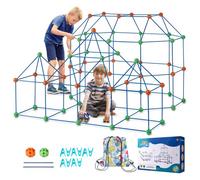VEVOR Kit de Construcción de Fortalezas para Niños 180 Piezas de Juguetes de Construcción Stem Juego de Construcción de Carpas y Fortalezas con 120 Varillas y 60 Bolas Regalo Educativo para Niños