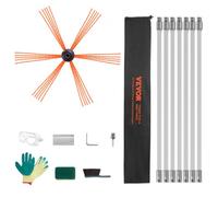 VEVOR Kit de Deshollinador de Chimeneas 7 m Cepillo de Limpieza de 360° con 7 Varillas Flexibles Nailon Accesorios para Conductos de Chimeneas Uso Doméstico Adecuado para la Mayoría de los Conductos