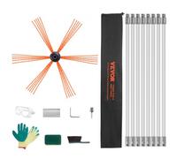 VEVOR Kit de Deshollinador de Chimeneas 8 m Cepillo de Limpieza de 360° con 8 Varillas Flexibles Nailon Accesorios para Conductos de Chimeneas Uso Doméstico Adecuado para la Mayoría de los Conductos