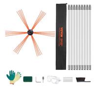 VEVOR Kit de Deshollinador de Chimeneas 9 m Cepillo de Limpieza de 360° con 9 Varillas Flexibles Nailon Accesorios para Conductos de Chimeneas Uso Doméstico Adecuado para la Mayoría de los Conductos