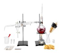 VEVOR Kit de destilación de aceites esenciales dispositivo de destilación de 500 ml destilación de vidrio de laboratorio 3.3 Boro con lámpara de alcohol, malla de cerámica y conexión 24, 40, 28 piezas