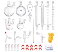 VEVOR Kit de destilación de laboratorio, kit de destilación de vidrio de laboratorio 3,3 Boro con 24 y 40 compuestos, juego de equipos de destilación de aceites esenciales de 1000 ml, 32 piezas