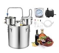 VEVOR Kit de Destilador de Agua y Alcohol 50 L Alambique con Accesorios, Con Barril de Destilación Incorporado, Termómetro de Doble Escala, Bomba de Agua, Para Elaborar Whisky, Vino, Brandy en Casa