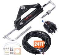 VEVOR Kit de dirección hidráulica fueraborda 150 HP Sistema de dirección hidráulica Marina Cilindro de Bloqueo bidireccional Manguera de 24 pies para Barcos de un Solo Motor de una Sola estación