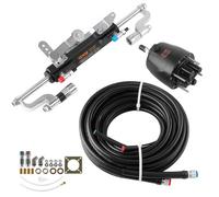 VEVOR Kit de Dirección Hidráulica para Fueraborda 300 HP, 2,5 MPa, con Bomba de Dirección, Cilindro de Bloqueo Bidireccional, 2 Mangueras de Alta Resistencia 7,92 m, para Uso con Un Solo Motor
