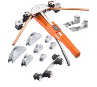 VEVOR Kit de Dobladora de Tubos 6 a 22 mm, Compacta, con Trinquete, Avance/Retroceso, con Matrices de Aleación de Aluminio de 7 Colores, para HVAC de Cobre (Del mismo color, Avance/Retroceso)