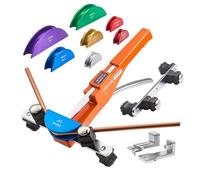 VEVOR Kit de Dobladora de Tubos 6 a 22 mm, Compacta, con Trinquete, Avance/Retroceso, con Matrices de Aleación de Aluminio de 7 Colores, para HVAC de Cobre, Aire Acondicionado, 380 x 260 x 90 mm