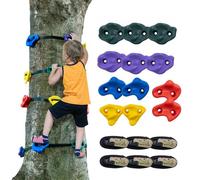 VEVOR Kit de escalada de árboles Ninja, 12 presas para trepar árboles y 6 correas de trinquete, rocas de escalada grandes para niños y adultos, varios colores y formas, para entrenamiento de obstáculo