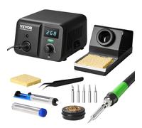 VEVOR Kit de Estación de Soldadura con Pantalla Digital de 70 W, Control de Temperatura de 50-500 ℃ y Transformador Incorporado, Modo de Espera y Suspensión Automáticos, 195 x 160 x 110 mm, Negro