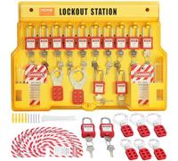 VEVOR Kit de Etiquetado de Bloqueo Eléctrico, 60 Piezas de Estación de Etiquetado de Bloqueo de Seguridad que Incluye Candados, Cerrojos, Etiquetas, Kit de Expansión para Energía Eléctrica Industrial