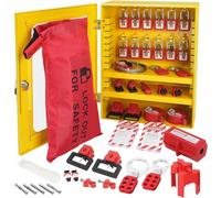 VEVOR Kit de Etiquetado de Bloqueo Eléctrico, Estación de Etiquetado de Bloqueo de Seguridad de 59 Piezas con Candados, Cerrojos, Etiquetas, Bridas, Bloqueo de Enchufe, Bloqueo de Disyuntor, Caja