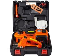 VEVOR Kit de Gato Hidráulico Eléctrico de 5T 12V Elevador Automático de Coche 155-450 mm Gato Elevador con Llave de Impacto Luz LED Inflador de Neumáticos para Carretera SUV Sedán o Cualquier Vehículo