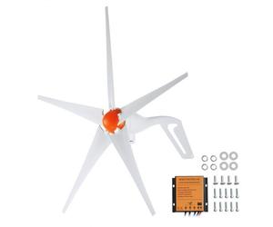 VEVOR Kit de Generador de Turbina Eólica 500 W 12 V 5 Palas Controlador MPPT Dirección del Viento Ajustable Velocidad de Arranque del Viento 2,5 m/s para Hogar, Granja, Vehículos Recreativos, Barcos